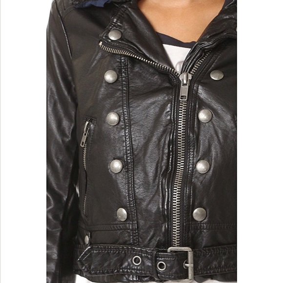 NWT FREE PEOPLE VEGAN LEATHER MOTO JACKET - Picture 3 of 7